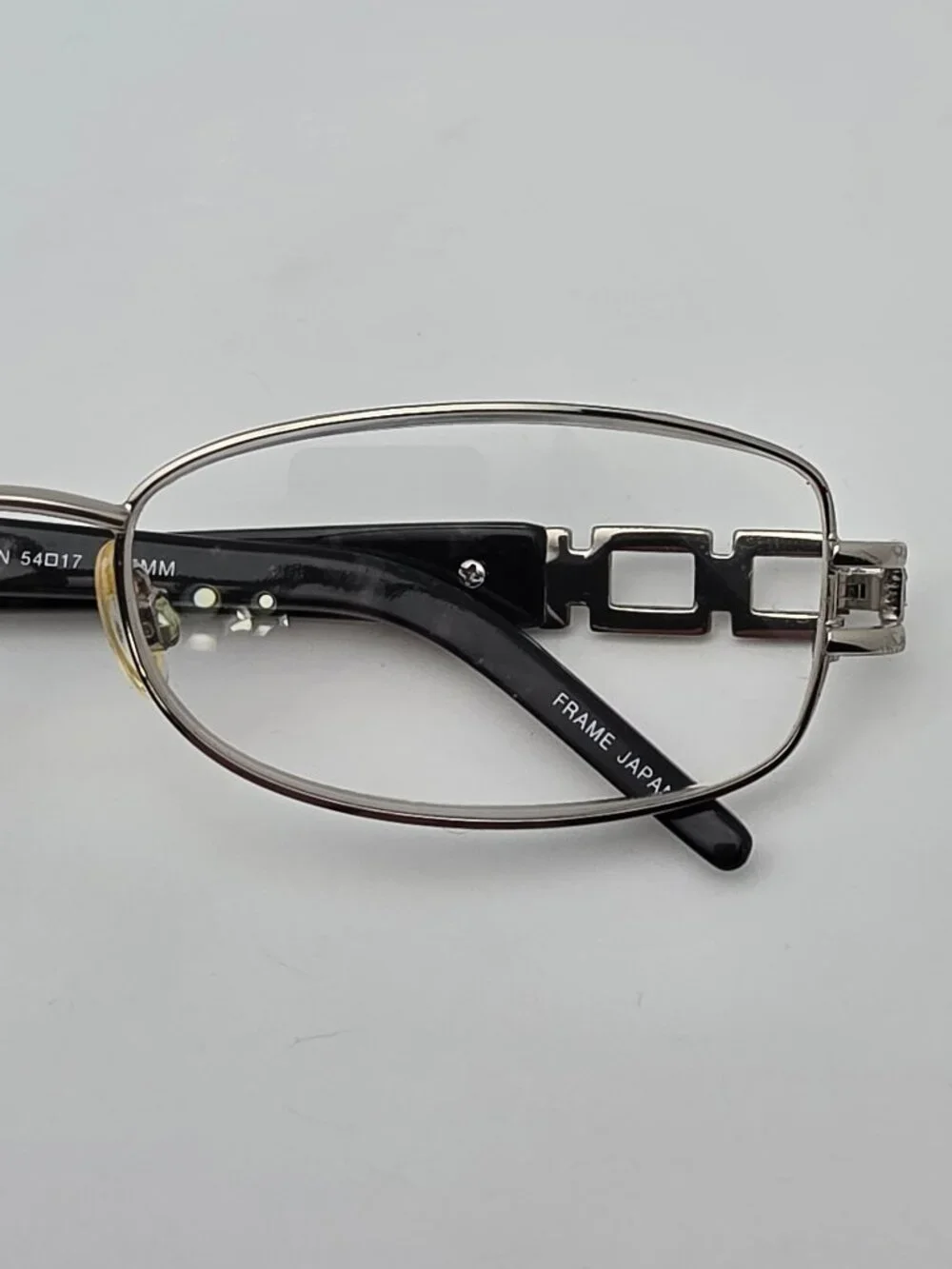 Tura TE202 Silver Black Tortoise Rhinestone Eyeglasses Frame Japan 54-17-135